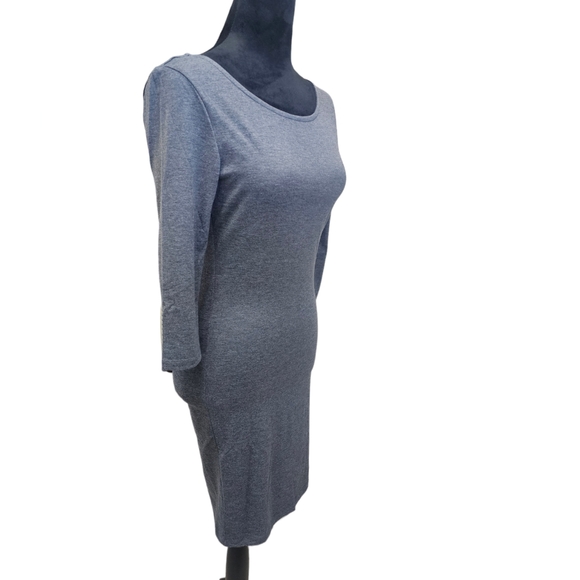 NWT Classic Slim Fit 3/4 Sleeve Dress Charcoal Medium - Picture 7 of 7